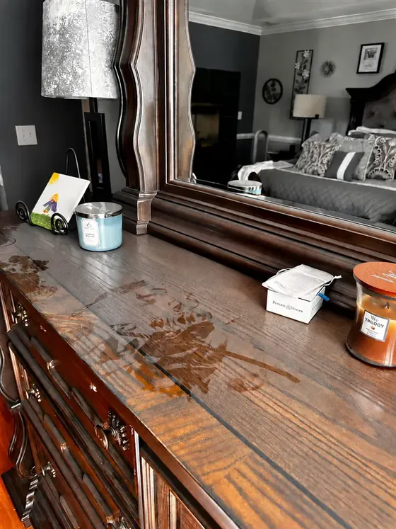 Console table before cleaning