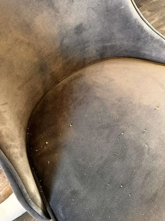 Dining chair before cleaning