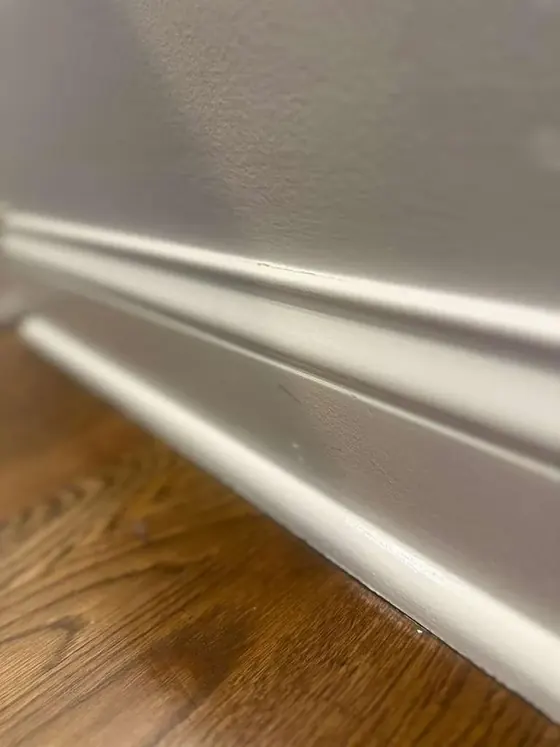 The same baseboards after cleaning