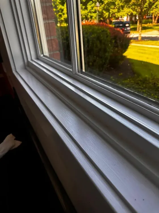 The same window track after cleaning